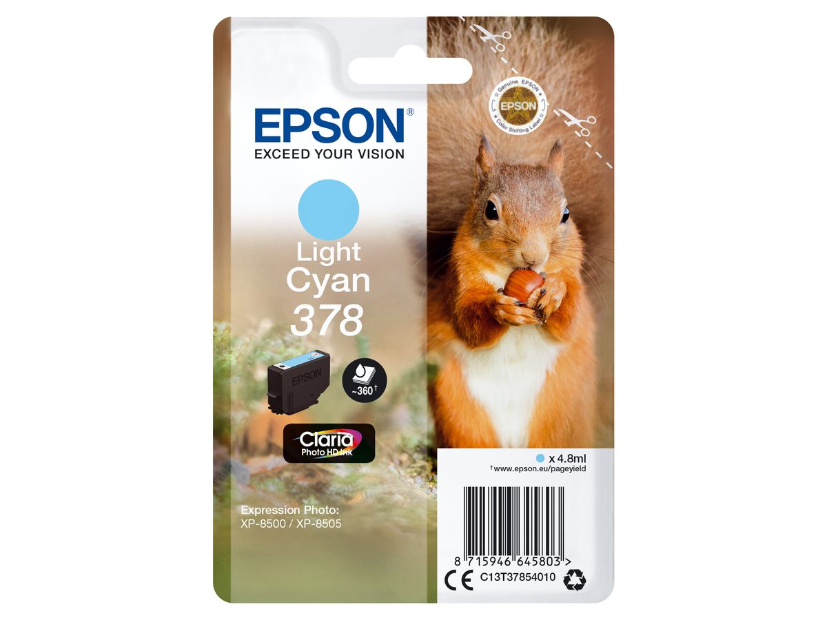 Epson Singlepack Light Cyan 378 Claria Photo HD Ink