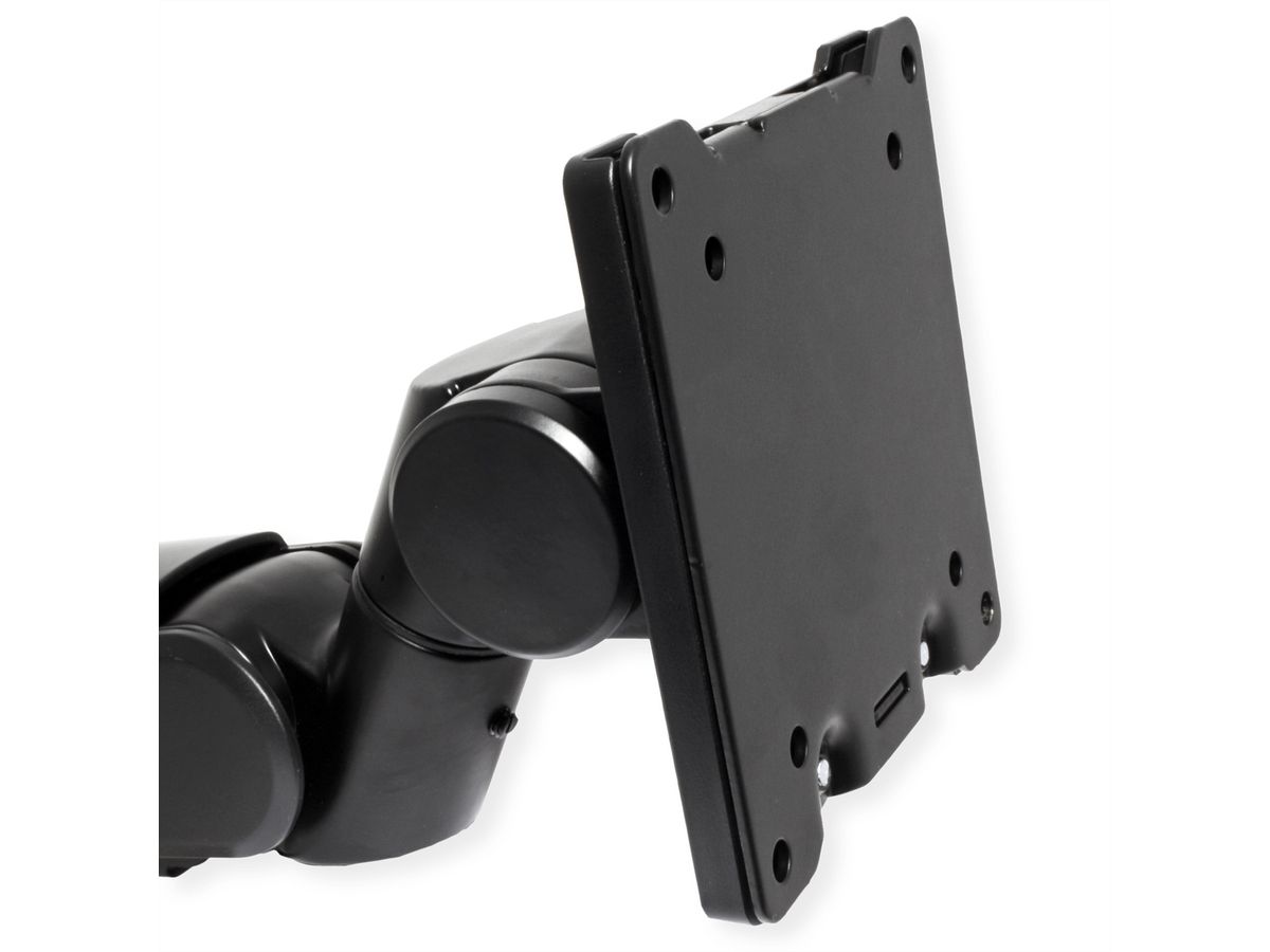 ROLINE Schwerlast-LCD-Arm, Trägerstange, 4 Gelenke, Tischmontage, bis 27 kg, schwarz