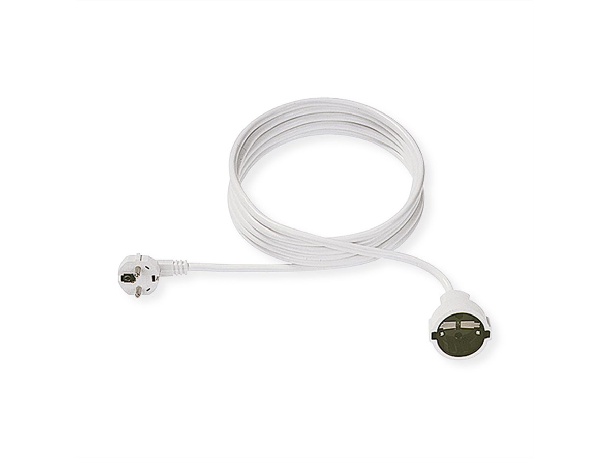 BACHMANN AC230V Câble prolongateur, prises type 2P+T allemand, blanc, 7,5 m