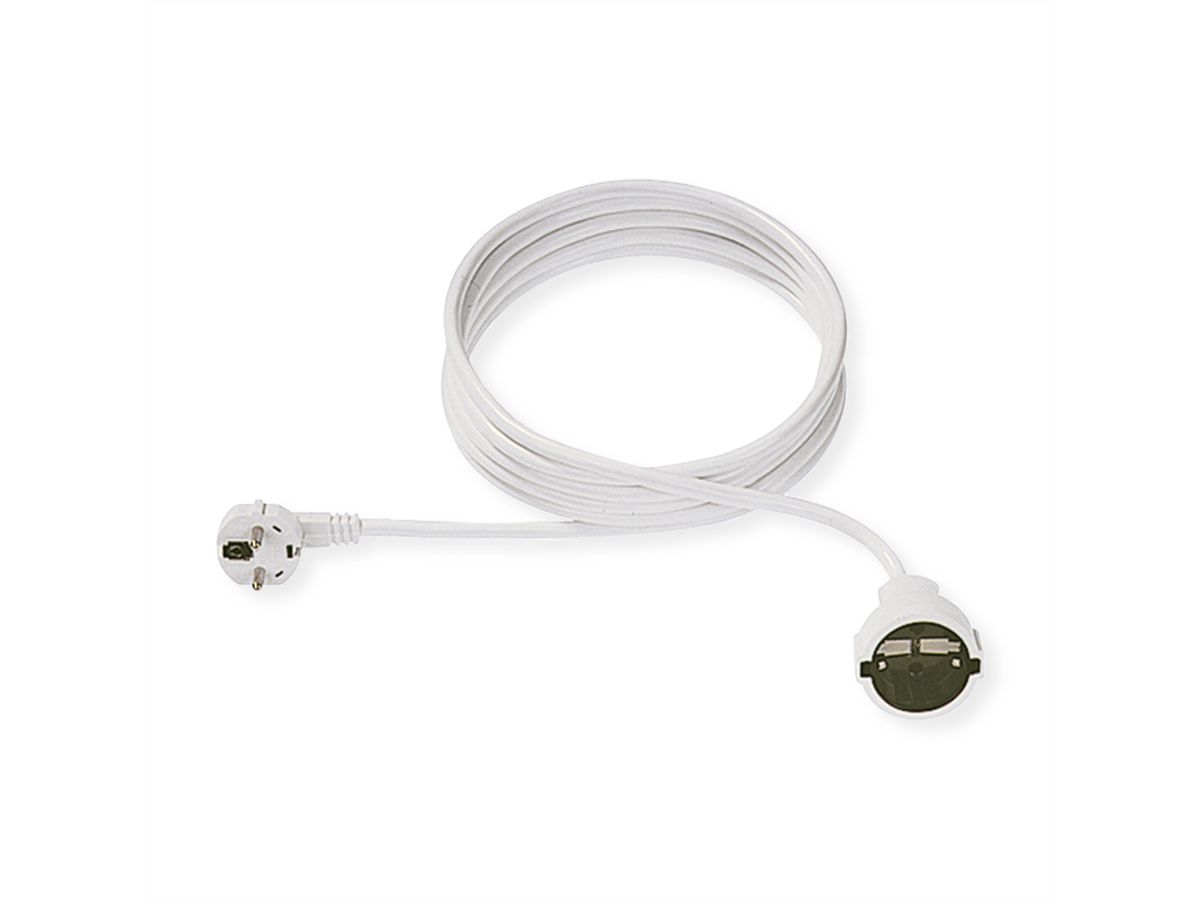 BACHMANN AC230V Câble prolongateur, prises type 2P+T allemand, blanc, 3 m