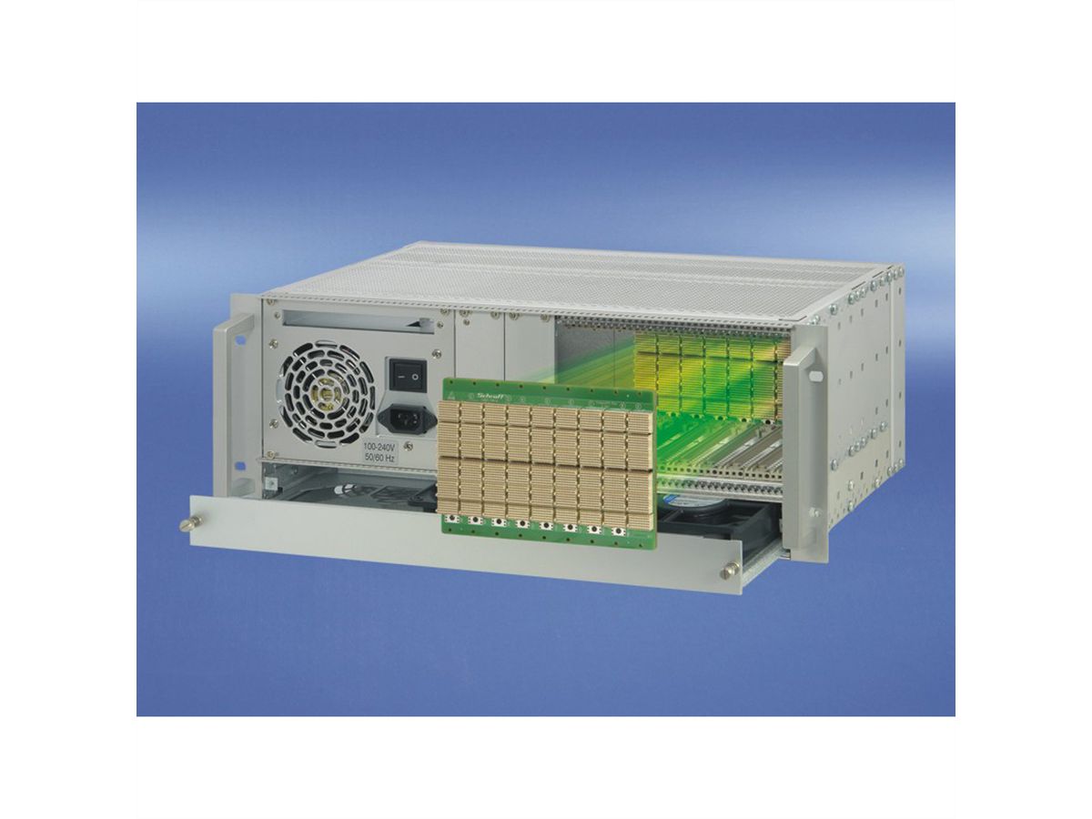 SCHROFF 4 U, 9 slots, avec Rear I/O et alimentation ATX
