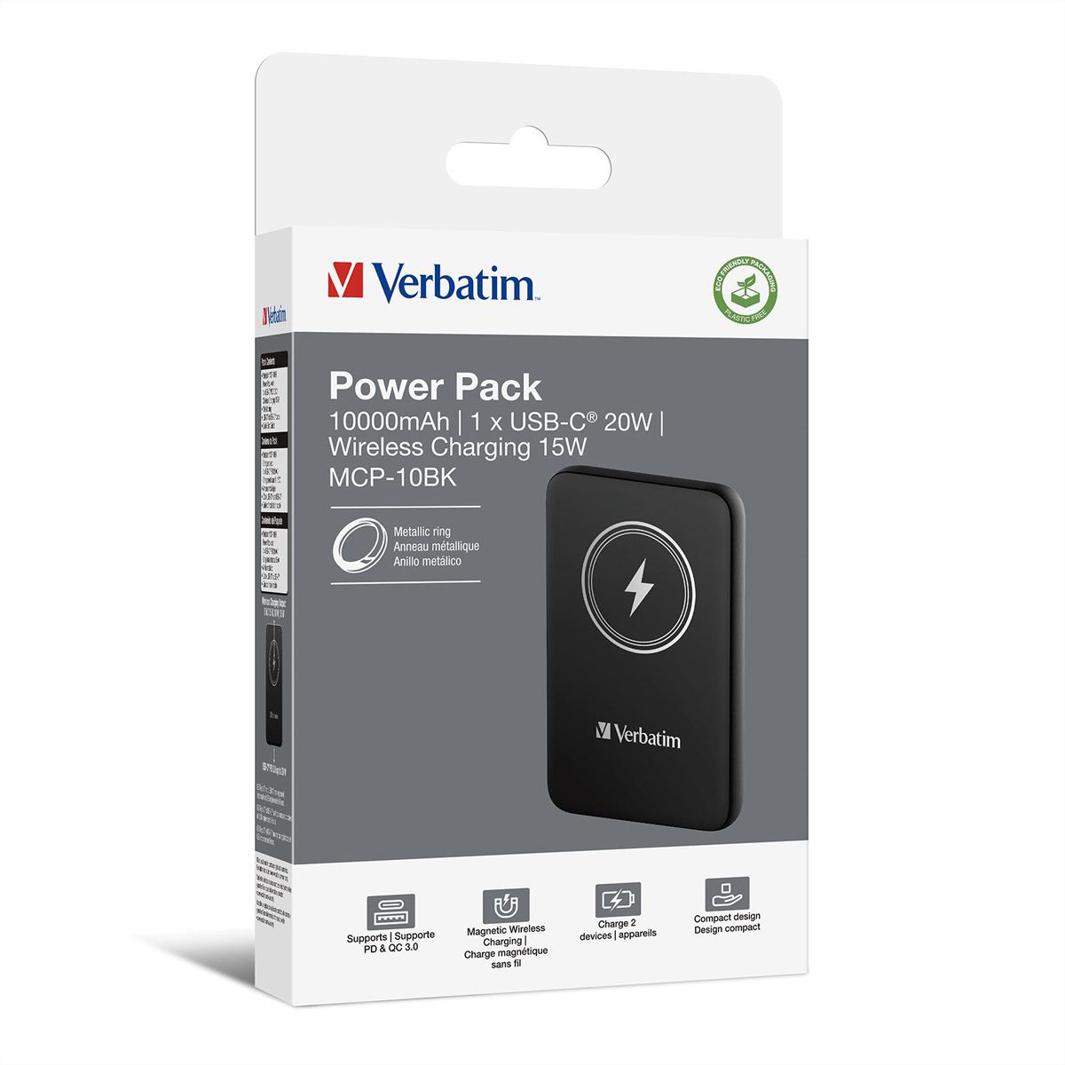 Verbatim Powerbank 10000 mAh Black, 15W, PD20W, USB-C