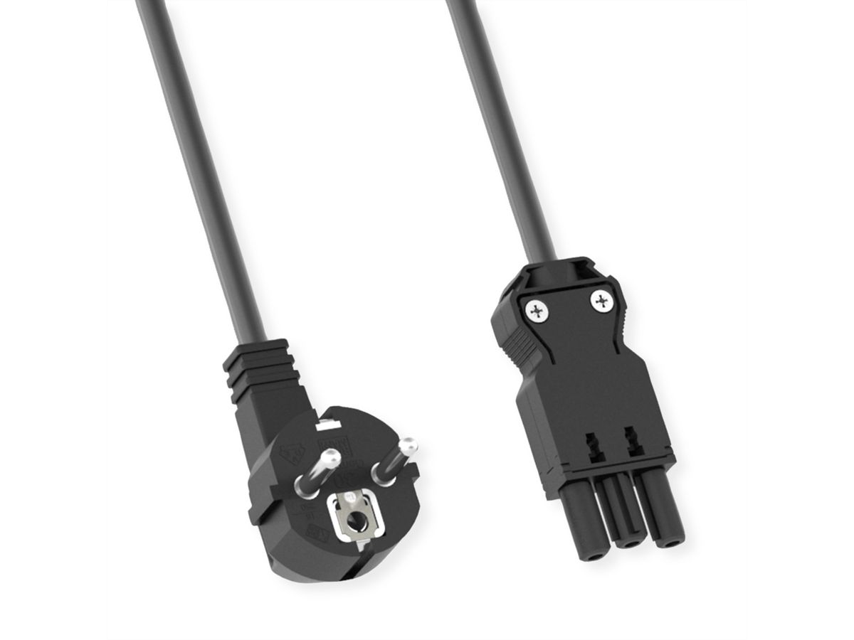 Câble d'alimentation 2P+T/GST18-3, sans halogène, noir, 2 m