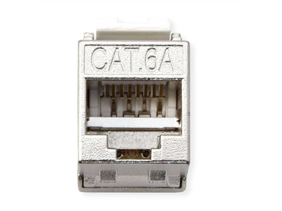 ROLINE Cat.6A (Class EA) Keystone, geschirmt, werkzeuglos, SLIM, extra kurz, silberfarben