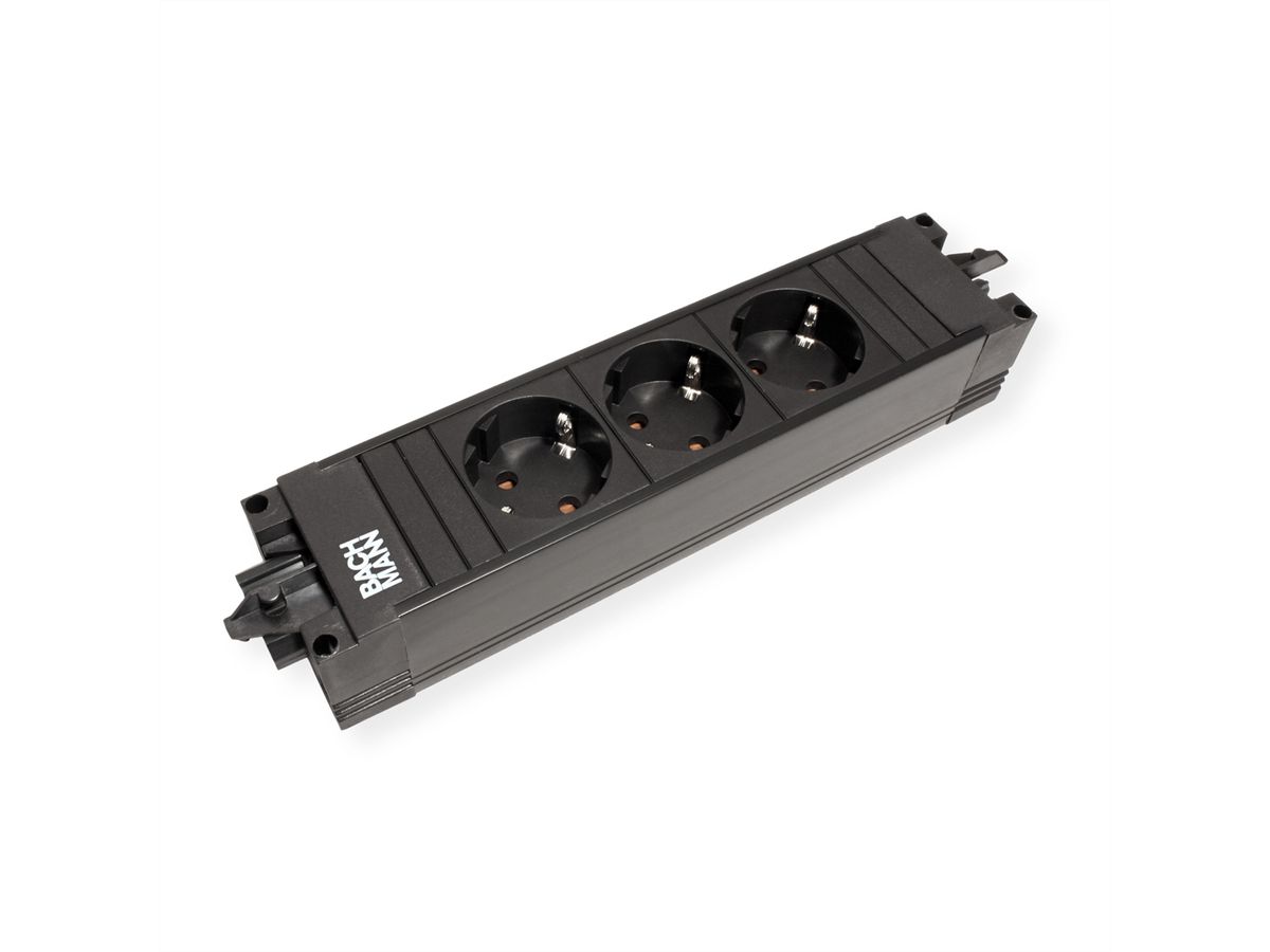 BACHMANN STEP BASE 3xCEE7/3 GST18, sur BN2000 PDU câble de 2m, noir