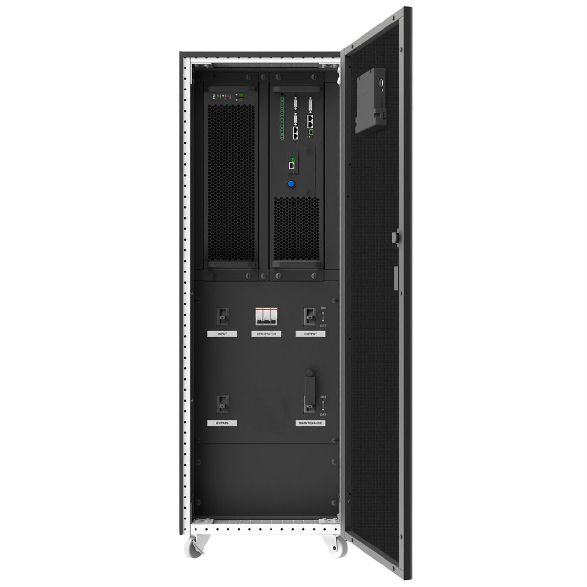 AEC IST7 120kVA - Online Tower USV –  80x 80Ah Batterien – 17 Min. Autonomie bei 100% Last, keine internen Batterien – 2x externer Batterieschrank BB8 mit 80x 80Ah LL