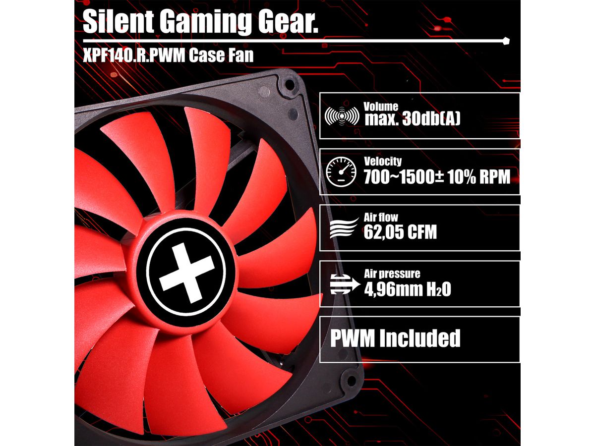 Xilence XPF140.R.PWM 140mm PWM Gehäuselüfter, 4PIN
