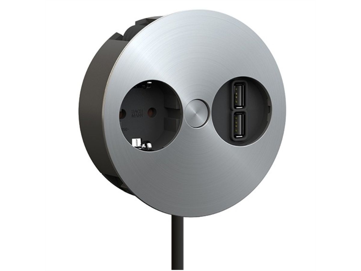 BACHMANN TWIST 1x contact de protection, Acier inoxydable, 2 m