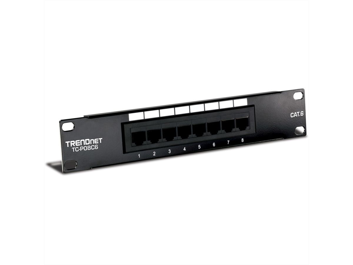 TRENDnet TC-P08C6 10" Patch Panel, 8-Port Cat. 6 Unshielded