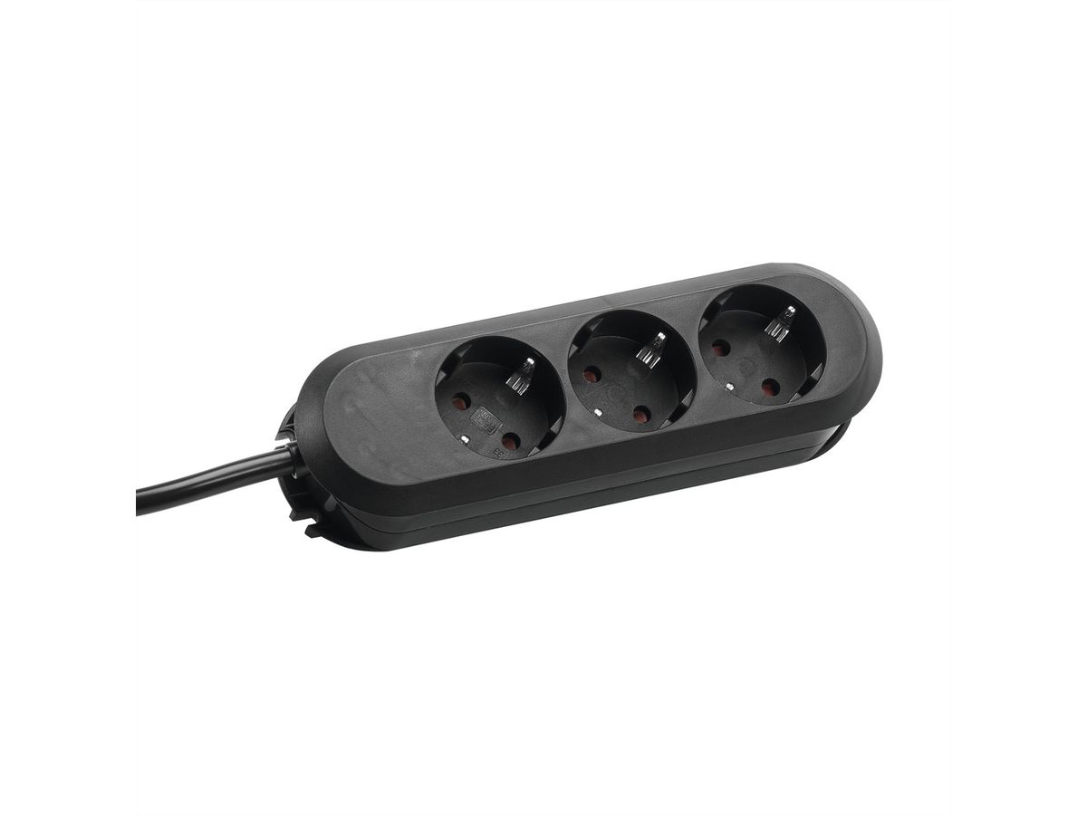 BACHMANN Prise multiple, 3x, noir, 5 m