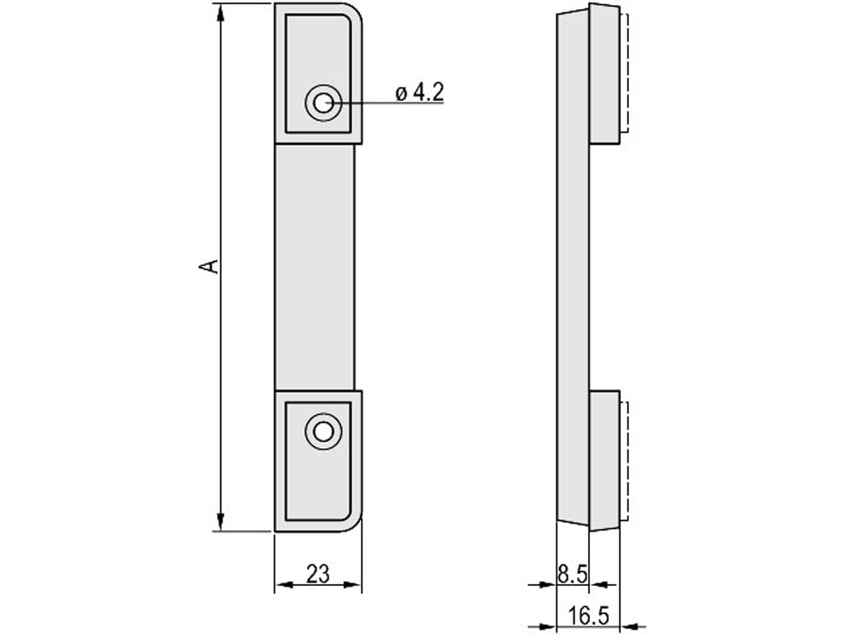 SCHROFF Rückwandfuss mit Gummieinlage - RUECKWANDFUSS 4HE RAL7016