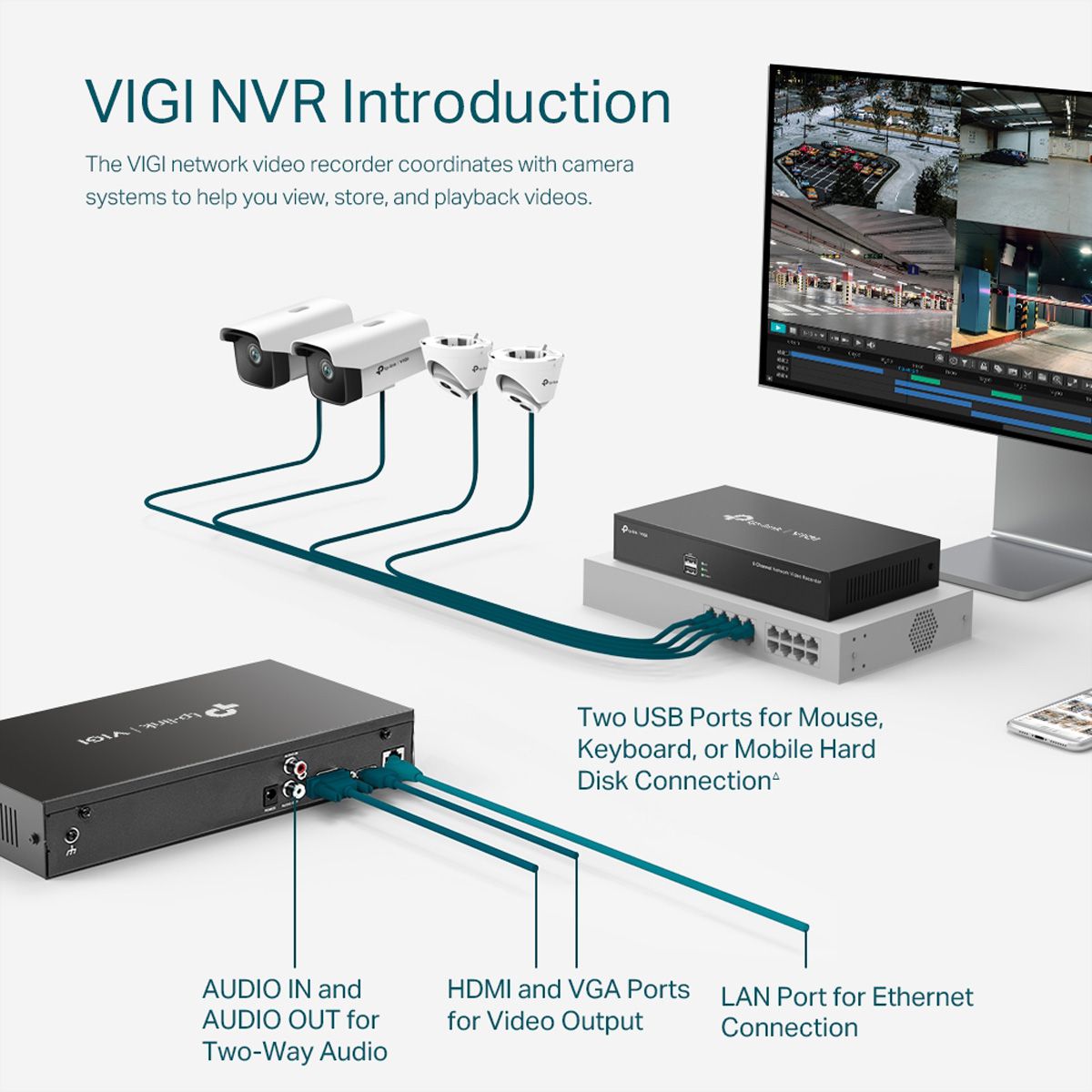 TP-Link NVR1008H NVR Enregistreur vidéo en réseau 8-CH