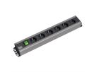 BACHMANN Multiprise 6x contact de protection, interrupteur, compatible rack 19 pouces, Chargeur USB 60W 1xABD GST18, 2 m