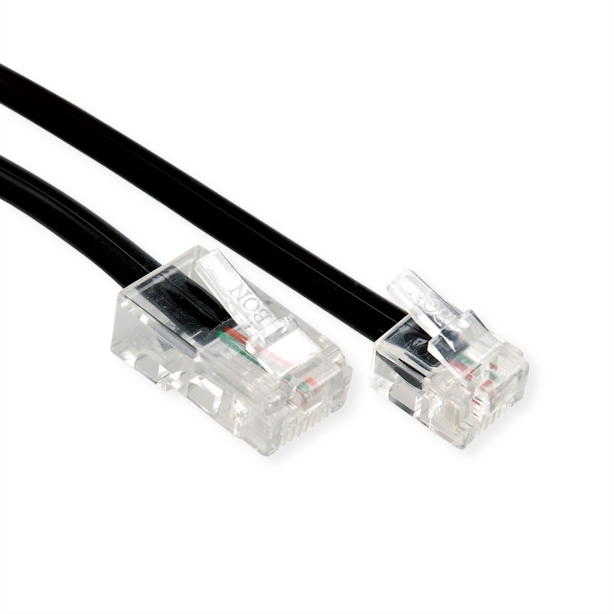 Câble télephone RJ11 (6P2C) - RJ45 (8P2C), noir, 1 m