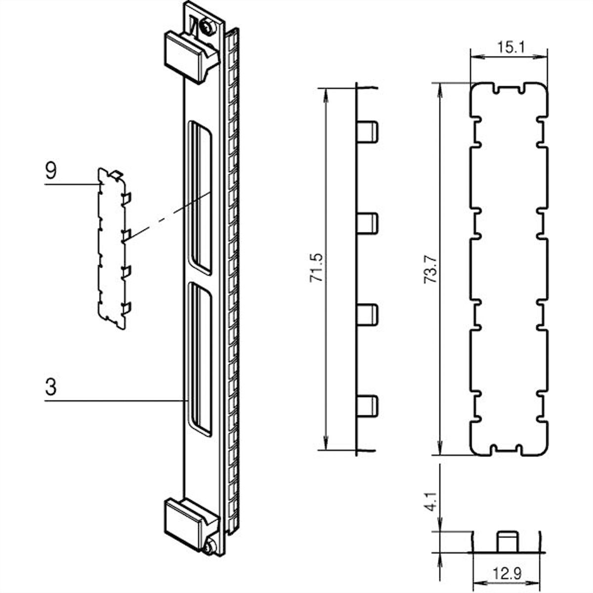 SCHROFF EMV-Abdeckung für PMC Mezzanine Frontplatten Ausbrüche - EMC ABDECKUNG 0,2MM VA GLANZ