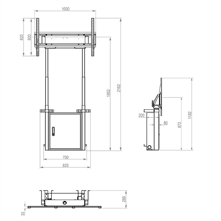 Hagor Système élévateur FW-Flip, sol-mur, 55"