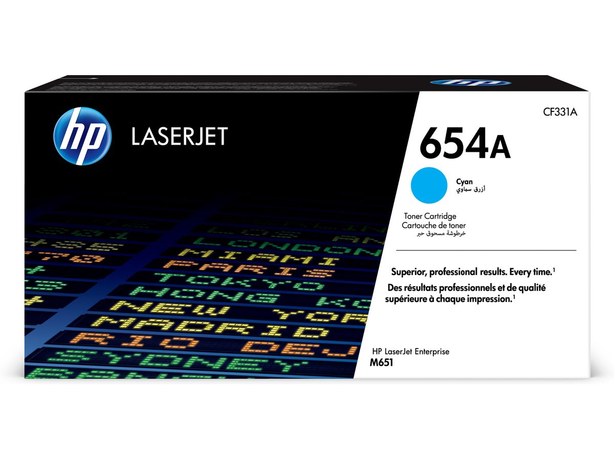 HP 654A Cyan Original LaserJet Tonerkartusche