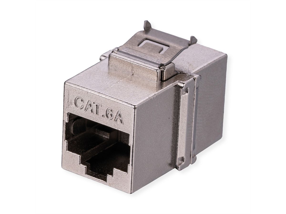 VALUE Coupleur Keystone RJ45, Cat.6A (Classe EA), blindé, court, argent