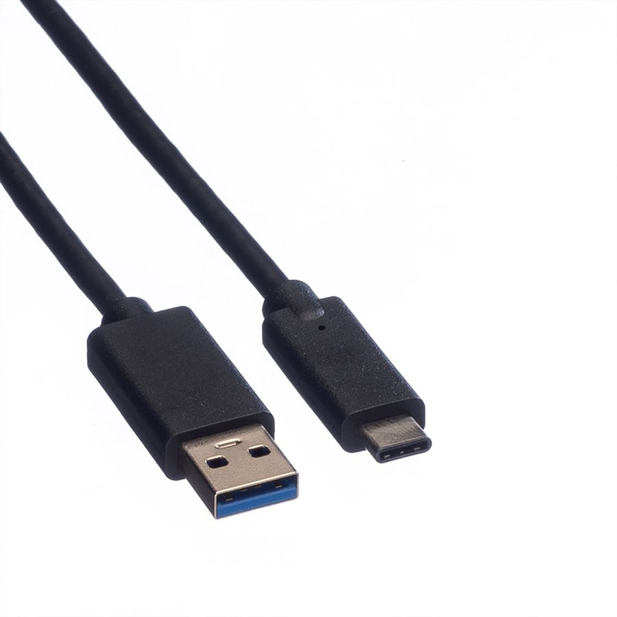 ROLINE GREEN USB 3.2 Gen 1 Kabel, USB A-C, ST/ST, schwarz, 2 m