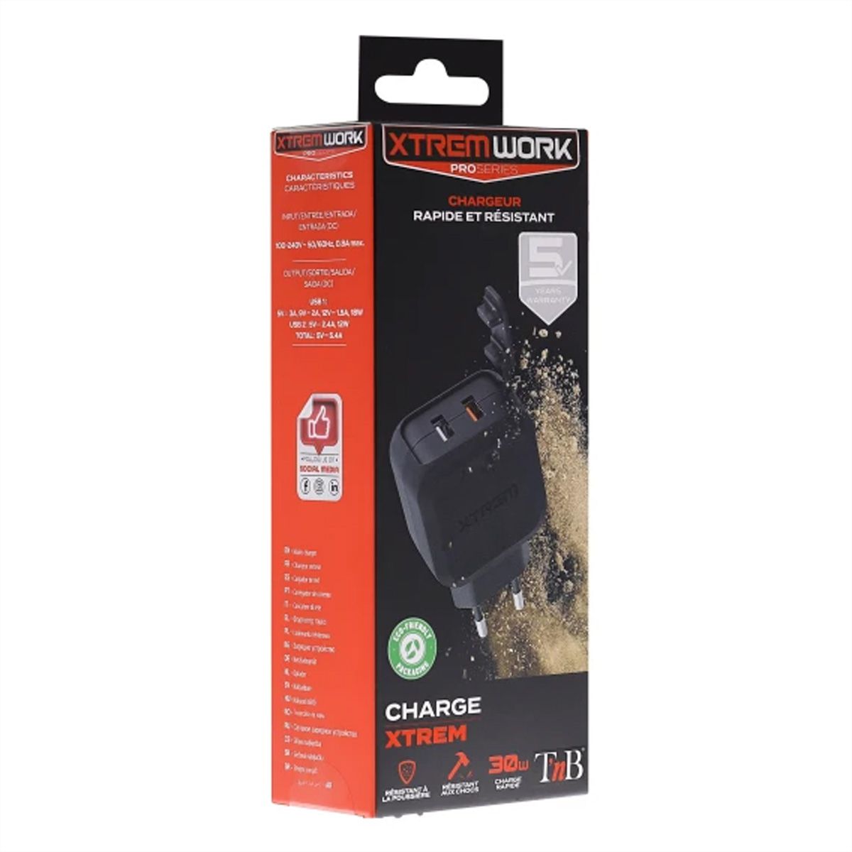 T'nB Xtremework Netzteil 27W 30W, 3A, 2x USB A