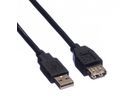 ROLINE USB 2.0 Kabel, Typ A-A, ST/BU, schwarz, 1,8 m
