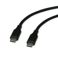 ROLINE Câble USB 2.0, C–C, M/M, silicone, 60W, noir, 1 m