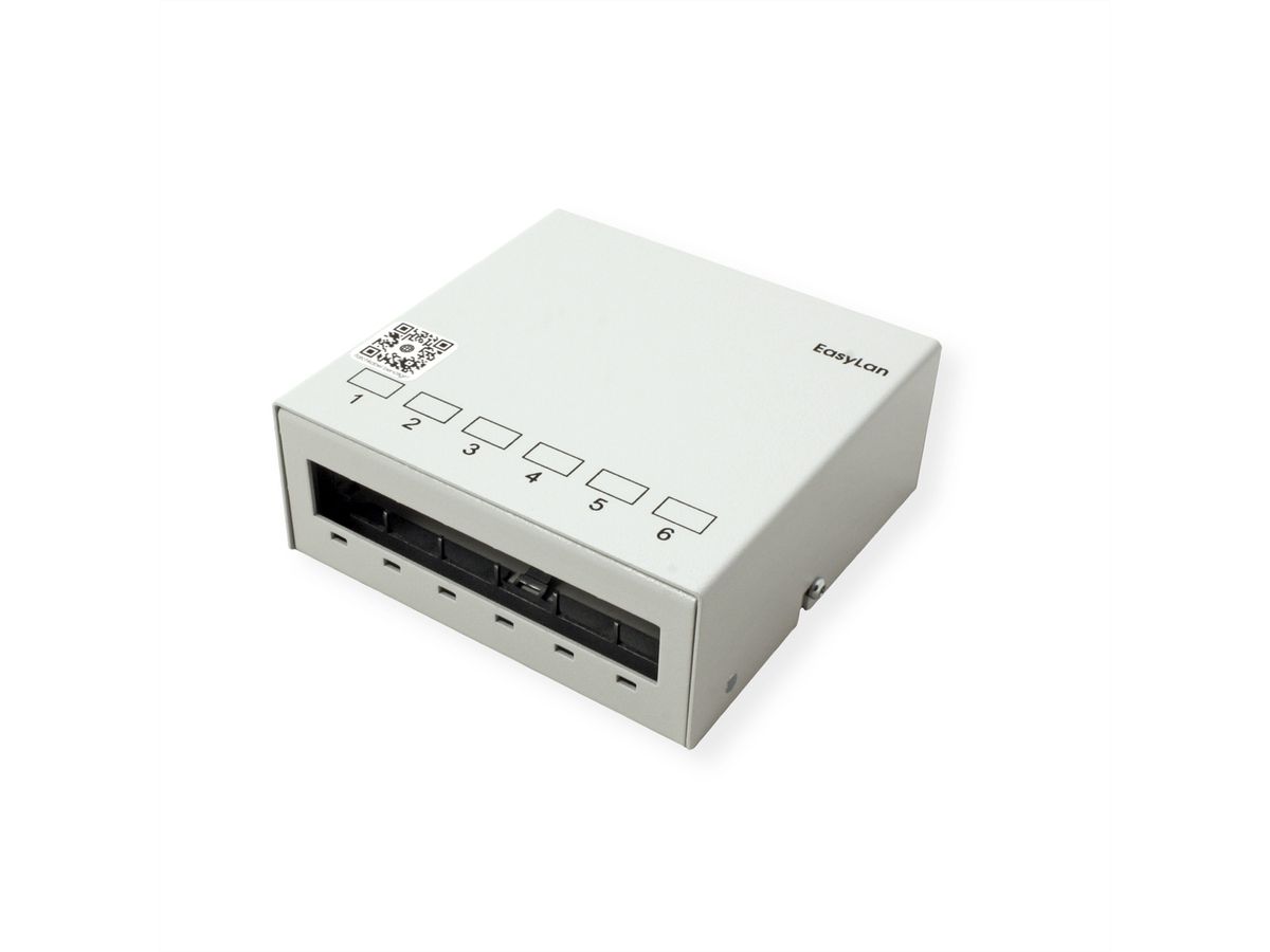 EasyLan Unterbaupanel leer, für 6x Keystone, AP RAL7035