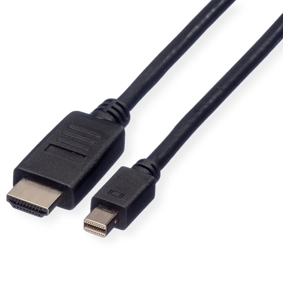 ROLINE Câble Mini DisplayPort, Mini DP - HDTV, M/M, noir, 1 m