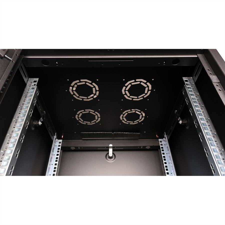 ROLINE 19-Zoll Netzwerkschrank Basic 22 HE, 600x600 BxT Glastür schwarz