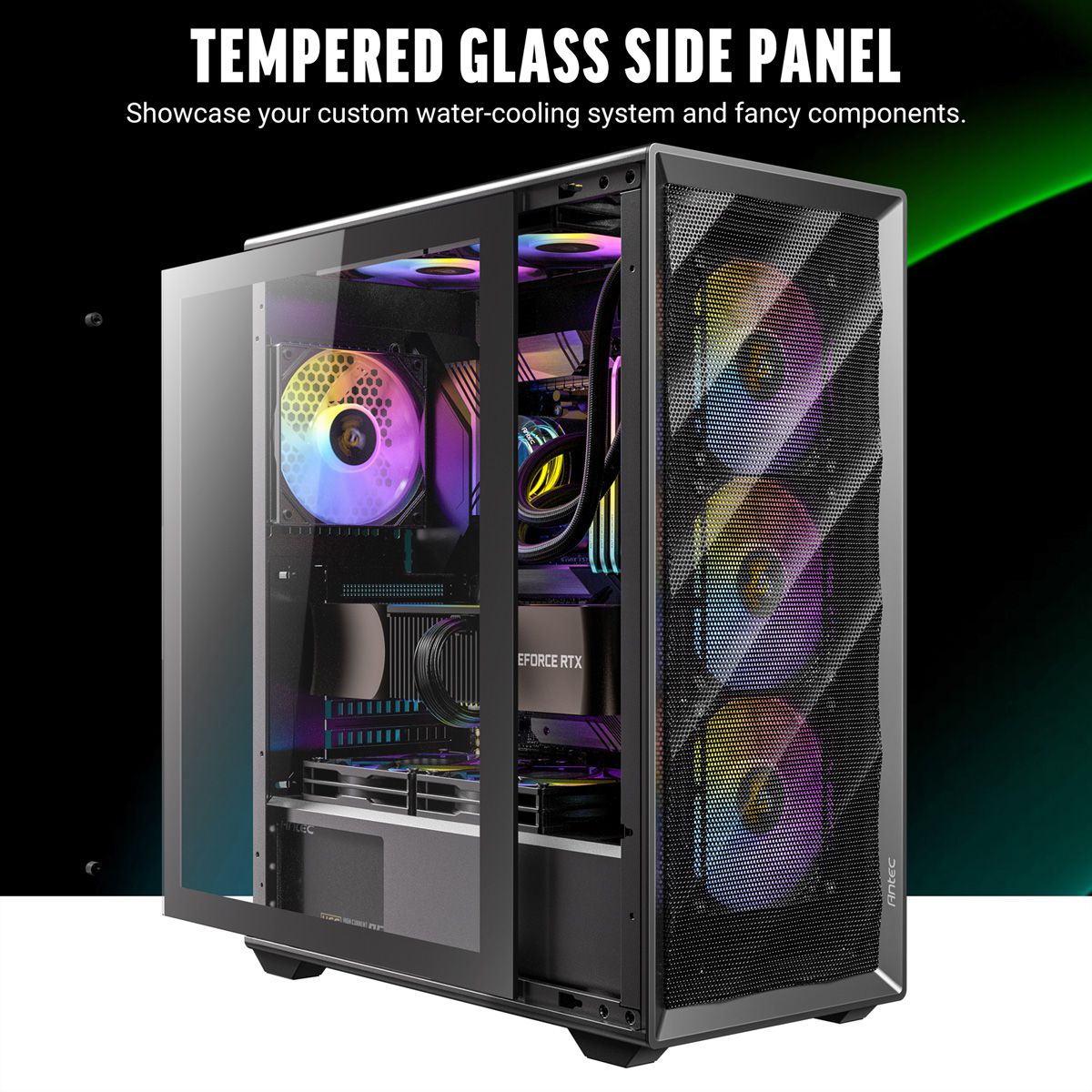 ANTEC AX85 ARGB PC Gehäuse Midi Tower Gaming ATX, schwarz