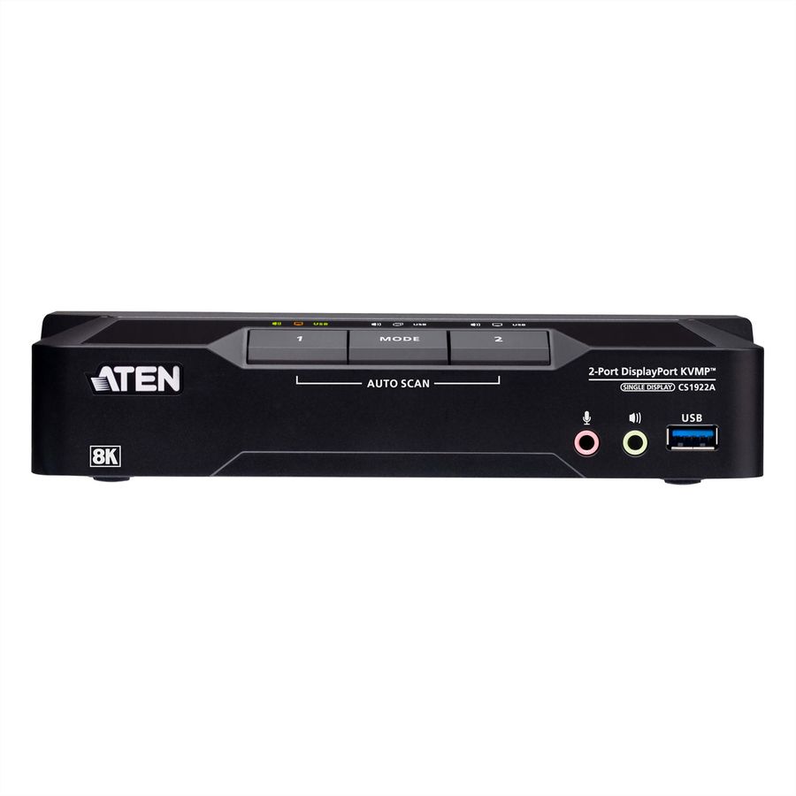 ATEN CS1922A 2-Port USB 3.0 8K DisplayPort KVM Switch