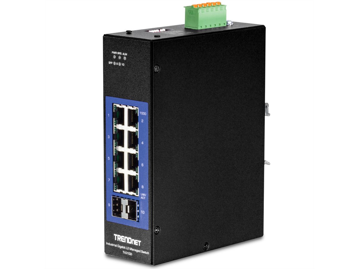 TRENDnet TI-G102i Switch rail DIN industriel administrable L2 Gigabit à 10 ports