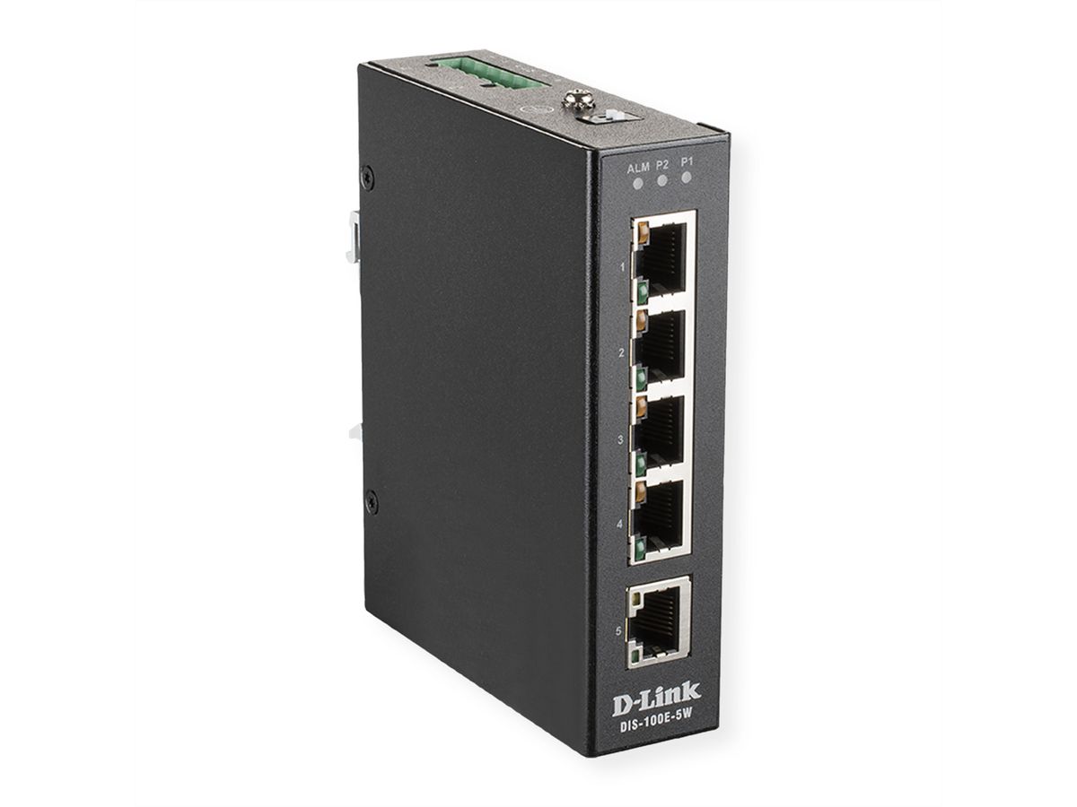 D-Link DIS-100E-5W Industrial Switch 5-Port Unmanaged Layer2 Fast Ethernet