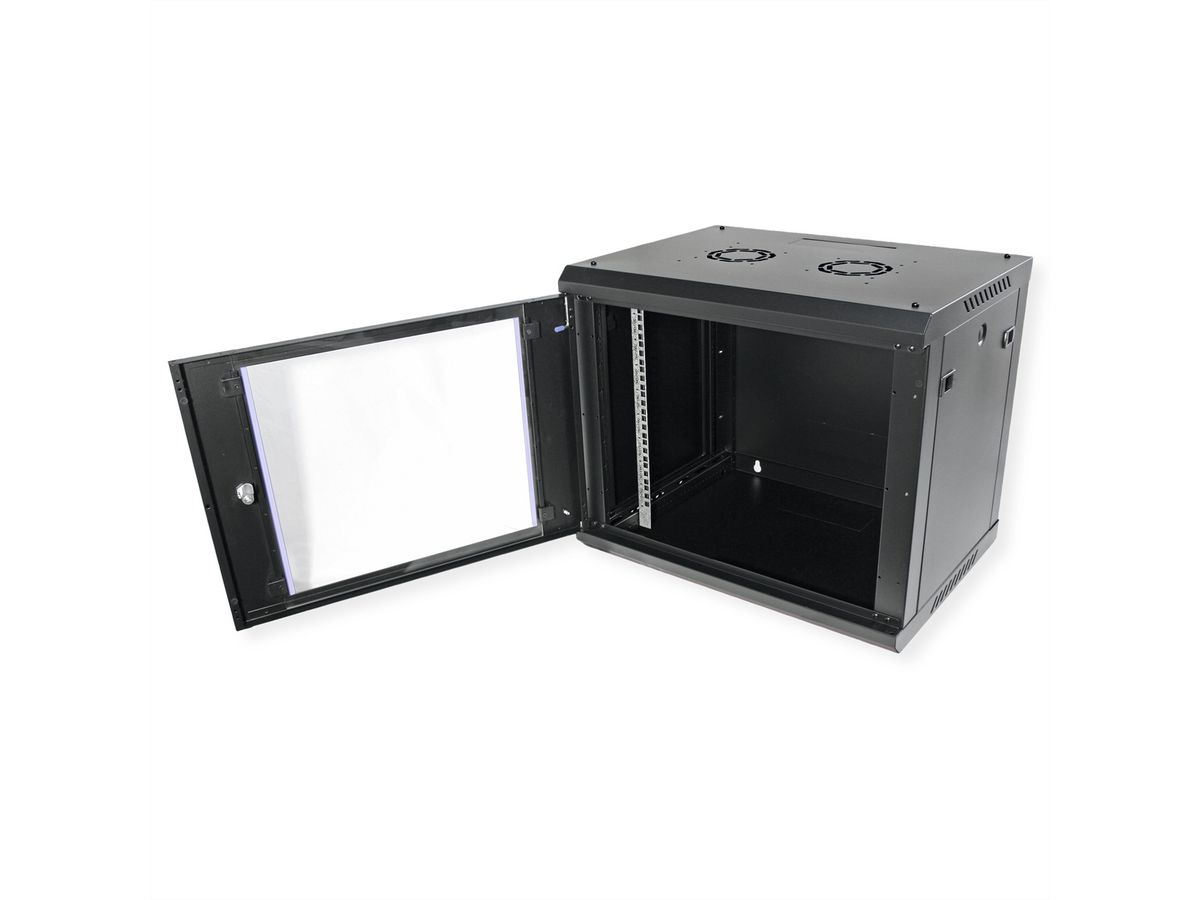 VALUE Boîtier mural 19 pouces 9U, 600 x 450 mm, noir, kit à assembler