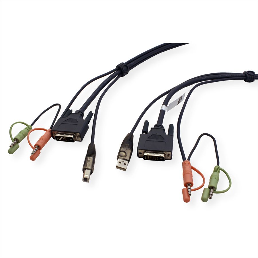 ATEN 2L-7D02UD Câble KVM DVI-D (Dual Link), USB, Audio, noir, 1,8 m