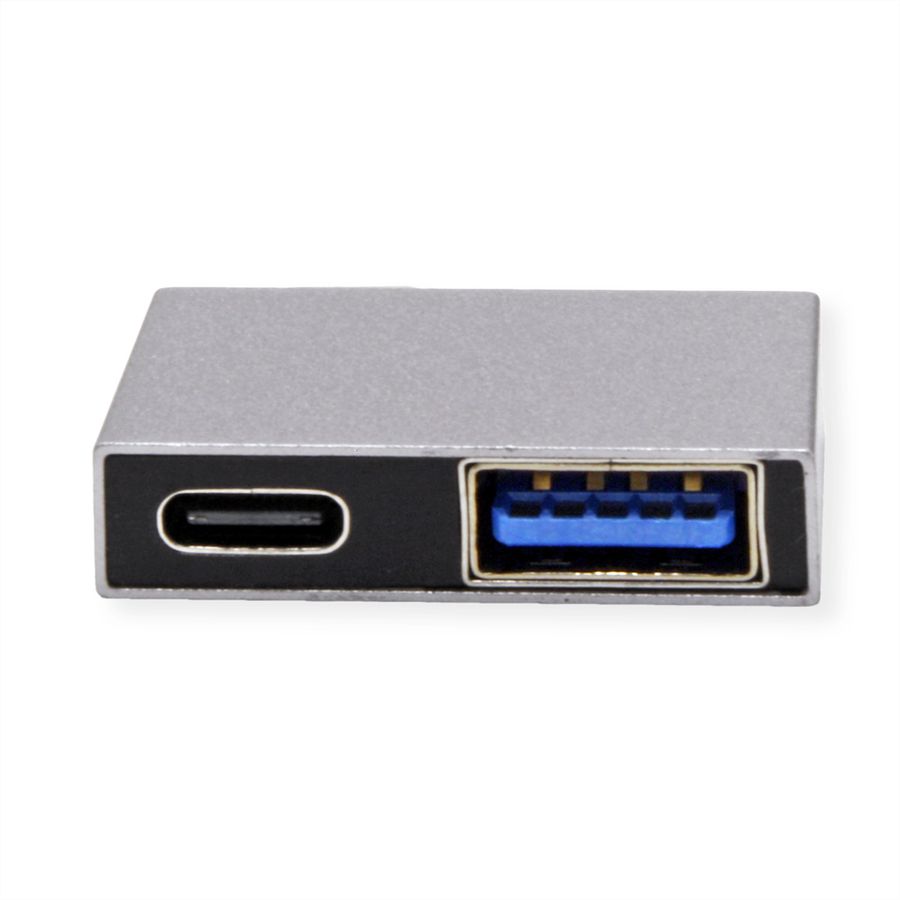 ROLINE Adaptateur USB 3.2 Gen 2, 2x USB Type C - 1x USB Type A + 1x USB C, M/F, argent