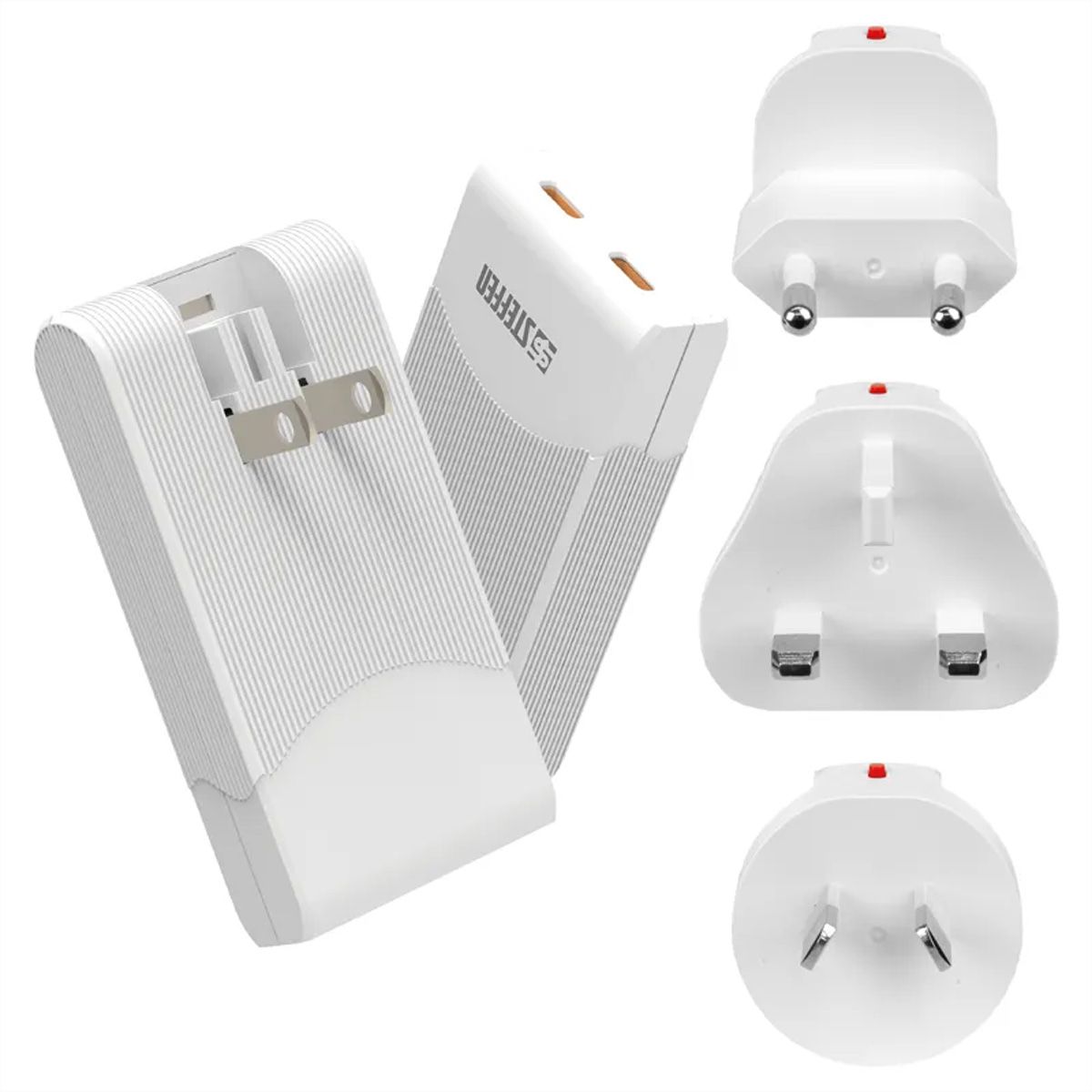 Steffen Adaptateur World PD 65W, 2xUSB-C, max. 5A blanc