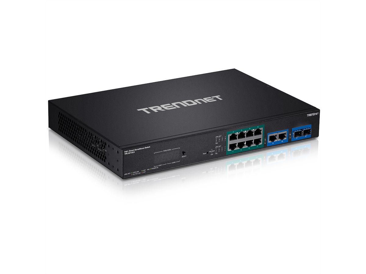 TRENDnet TPE-3012LS Switch 12 ports Gigabit PoE+ Smart Surveillance