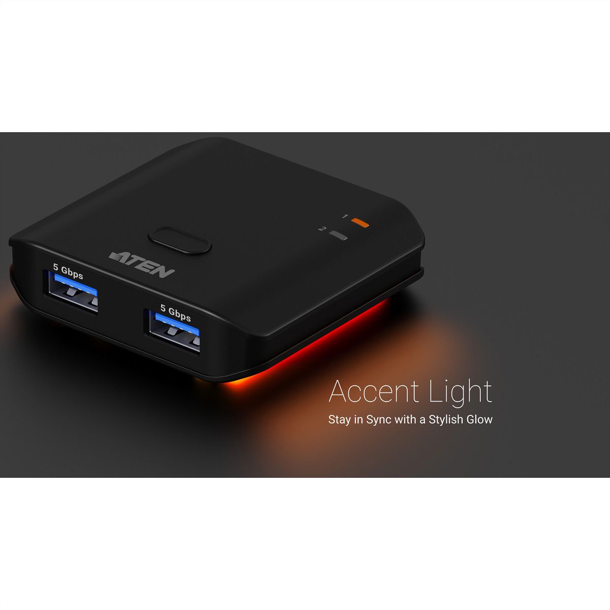 ATEN US4322 2x2-Port USB Sharing Switch, USB 3.2 Gen 1 Peripheral Sharing Switch