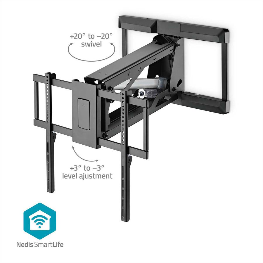 Nedis SmartLife motorisierte TV-Wandhalterung 37–75" schwarz, Wand, 35 kg, motorisiert