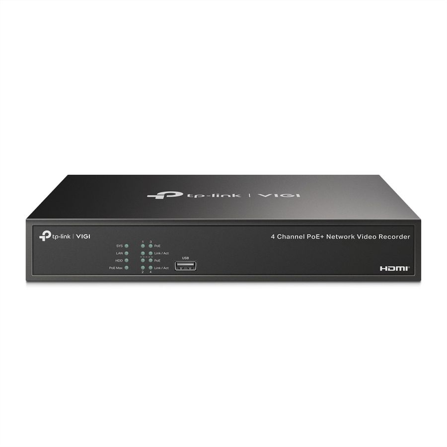 TP-Link NVR1004H-4P NVR Enregistreur vidéo en réseau 4-CH, 4x PoE