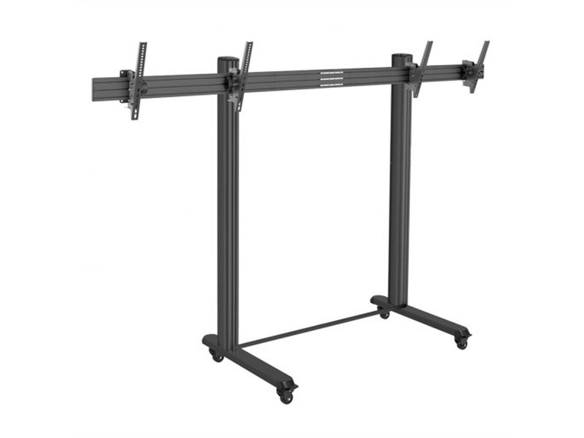 **DEMO**Hagor BrackIT Stand Dual XL, système de support mobile pour 2 écrans "side-by-side"., noir