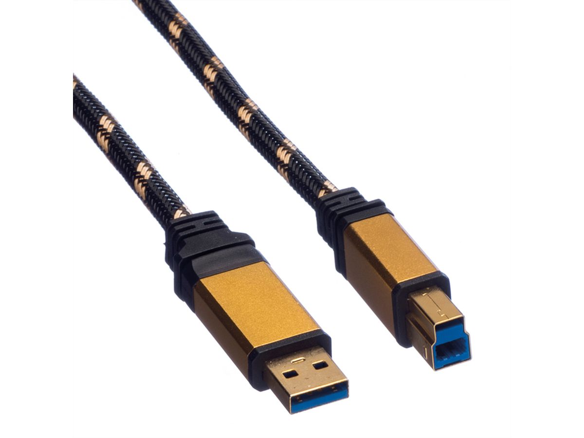 ROLINE GOLD Câble USB 3.2 Gen 1, type A - B, M/M, 3 m