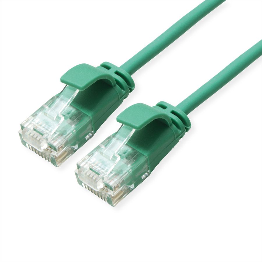 ROLINE GREEN Cordon Data Center UTP Cat.6A (Classe EA), LSOH, slim, vert, 0,15 m