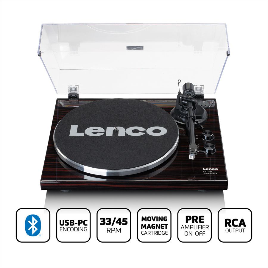 Lenco Platine vinyle LBT-288WA, noir / marron