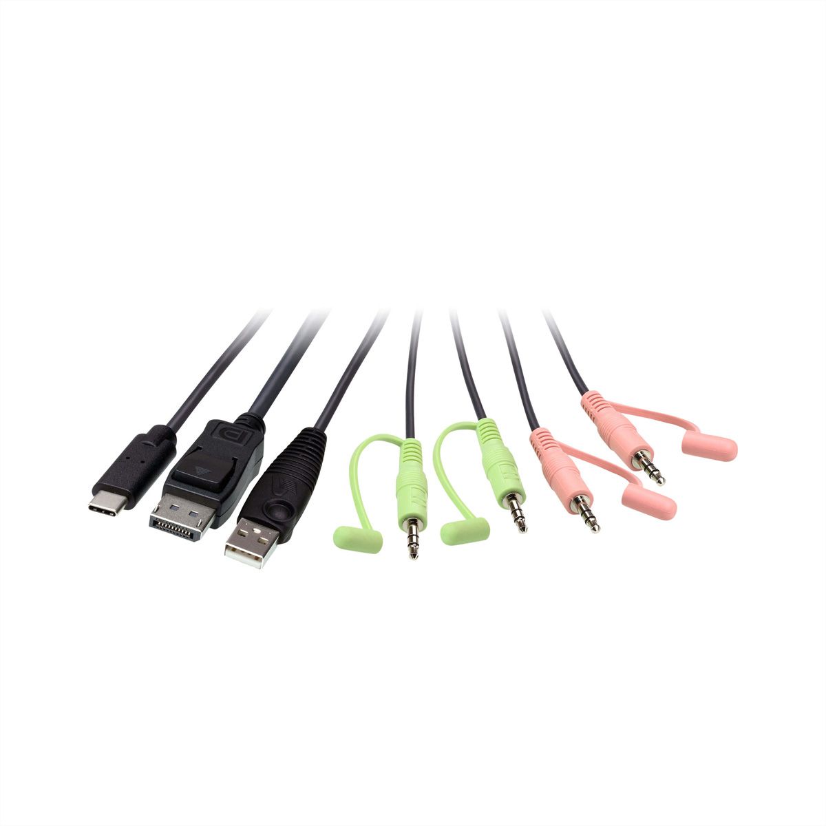 ATEN CS52DP 2-Port USB-C DP Hybrid Kabel KVM Switch