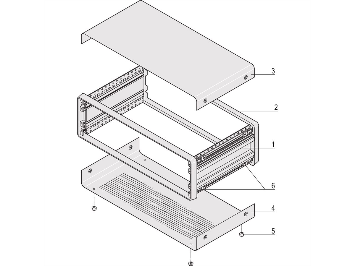 SCHROFF CompacPRO, Coffret de bureau non blindé, 3 U, 42 HP, 271 mm