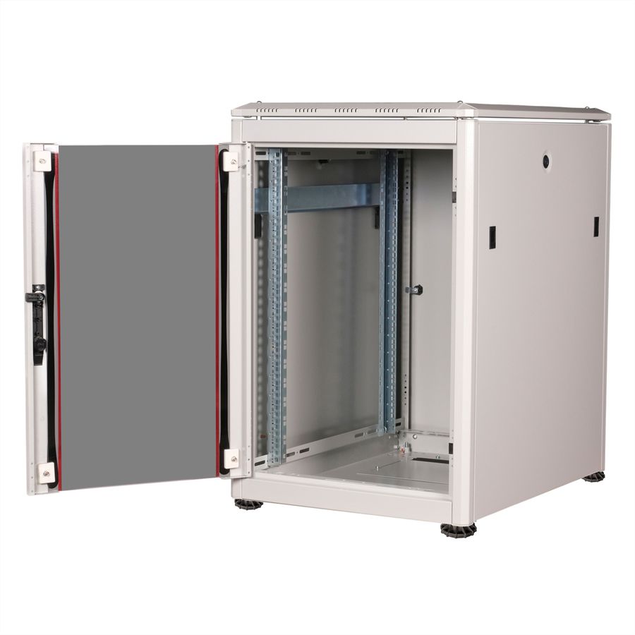 ROLINE 19" Baie réseau Pro 16U, 600x800 LxP Porte verre gris