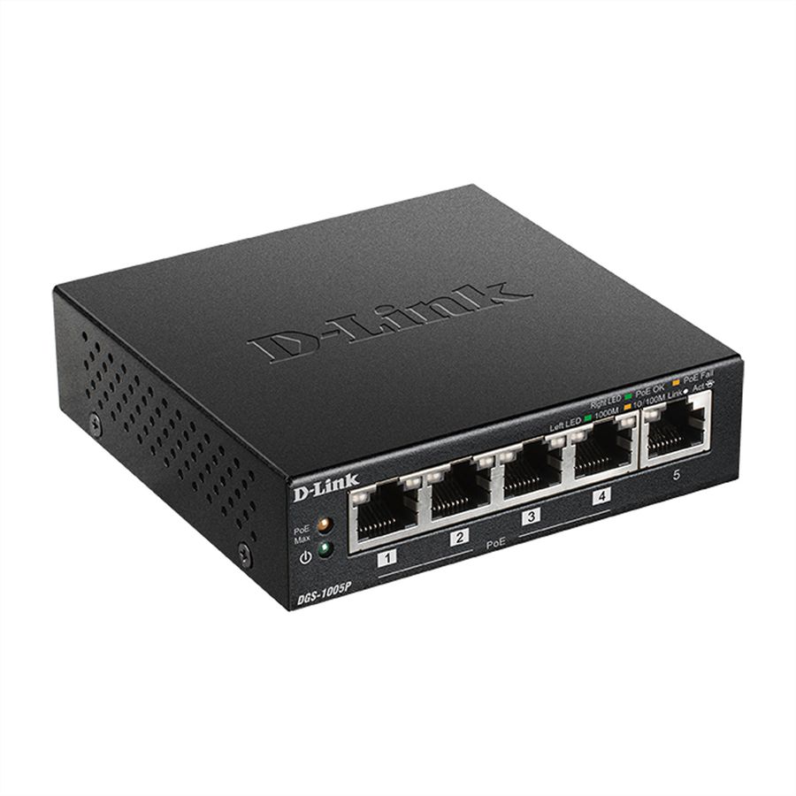 D-Link DGS-1005P/E Switch de bureau Gigabit PoE+ 5 ports 60W