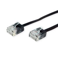 ROLINE Cordon Cat.6A (Classe EA) UTP, extra-plat, noir, 0,5 m